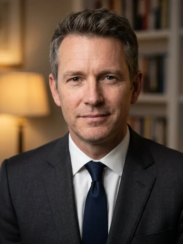 Example attorney headshot: Library · Suit & Tie