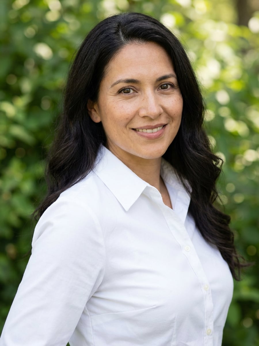 Example real estate headshot: Botanical · Crisp White Shirt